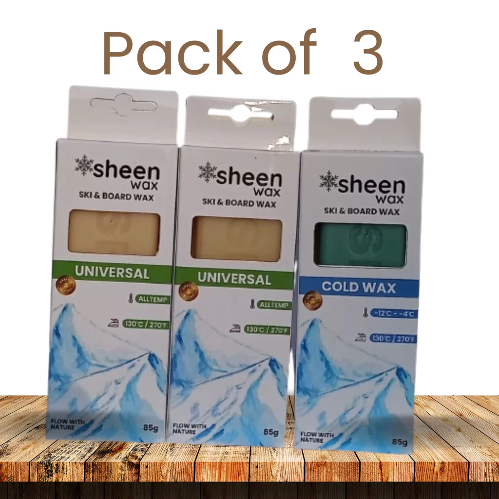 Sheen Wax 3-Pack Bundle: 2 Universal and 1 Cold Ski & Snowboard Wax